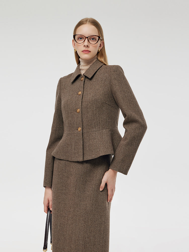Washable Wool Jacket And Skirt Two-Piece Set – GOELIA