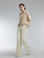 [Preview] 100% Cashmere Seamless Women Hooded Zip-Up Cardigan GOELIA