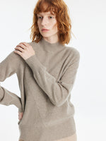 Cashmere Mock Neck Women Pullover Sweater GOELIA