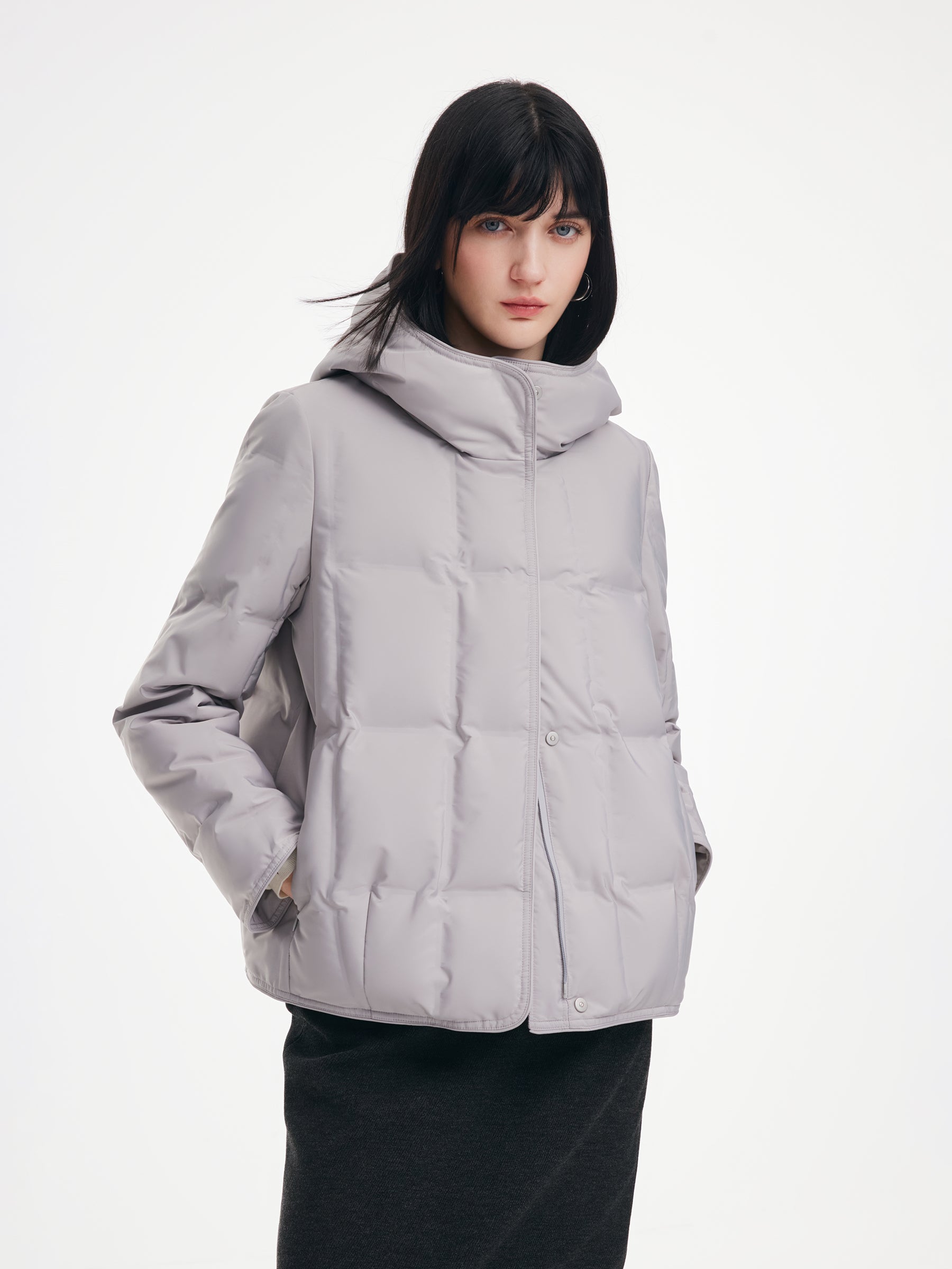 [Preview] Hooded Goose Down Cropped Jacket GOELIA
