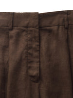 100% Linen Women Straight Leg Pants GOELIA