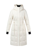 [Preview] Drawstring Waist Hooded Goose Down Overcoat GOELIA