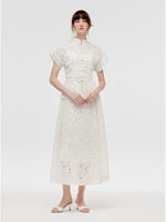 New Chinese-Style Lace Jacket And Skirt With Camisole Three-Piece Set GOELIA