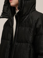 18MM Gambiered Canton Gauze Hooded Unisex Goose Down Jacket GOELIA