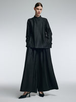 18MM Gambiered Canton Gauze Women Straight Leg Pants GOELIA