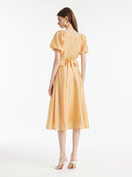 Puff Sleeves Wrapped Top And Skirt With Bottomed Camisole Three-Piece Set GOELIA