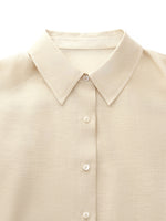 Tencel Acetate Linen Blend Women Sheer Oversized Shirt & Camisole Two-Piece Set GOELIA