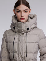 [Preview] Hooded Goose Down Jacket With Belt GOELIA