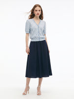Lyocell Blend Jacquard Knit Top And Skirt Two-Piece Set GOELIA
