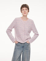 Wool Blend Jacquard Women Cardigan GOELIA