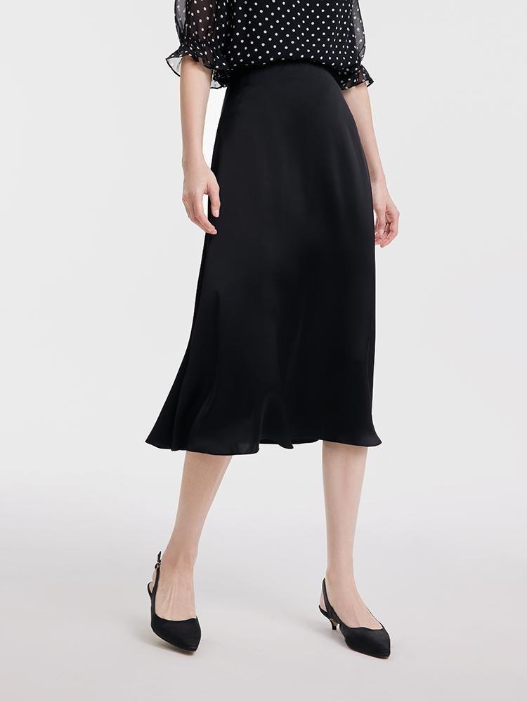 Pre-Order Black Triacetate A-line Skirt GOELIA