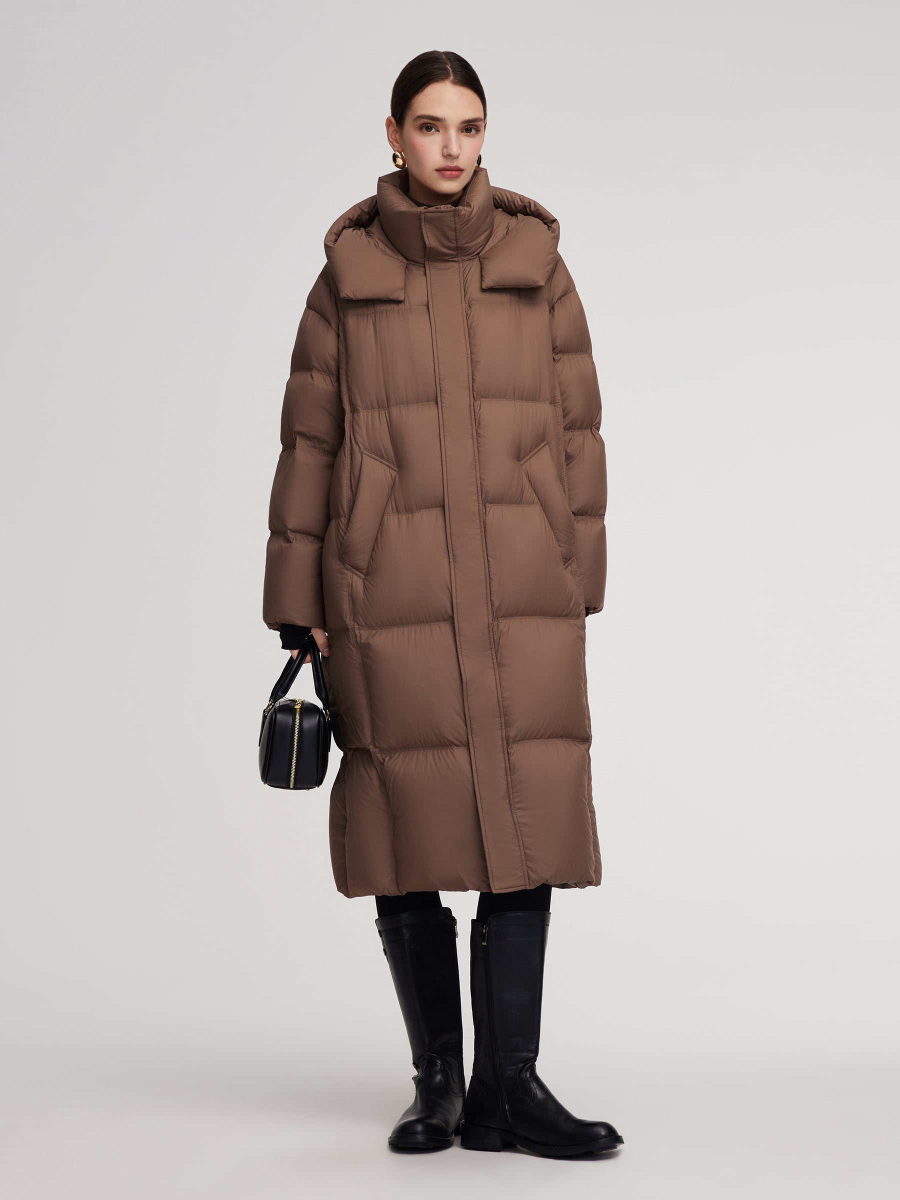 [Preview] Lightweight Hooded Unisex Long Goose Down Coat GOELIA