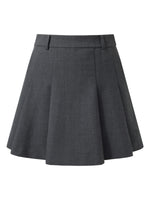 Worsted Wool Blend Pleated A-Line Women Culotte Skirt GOELIA