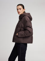 Lightweight Drawstring Hem Hooded Goose Down Jacket GOELIA