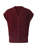 [Preview] Lyocell Blend V-Neck Women Knit Top With Ribbon GOELIA