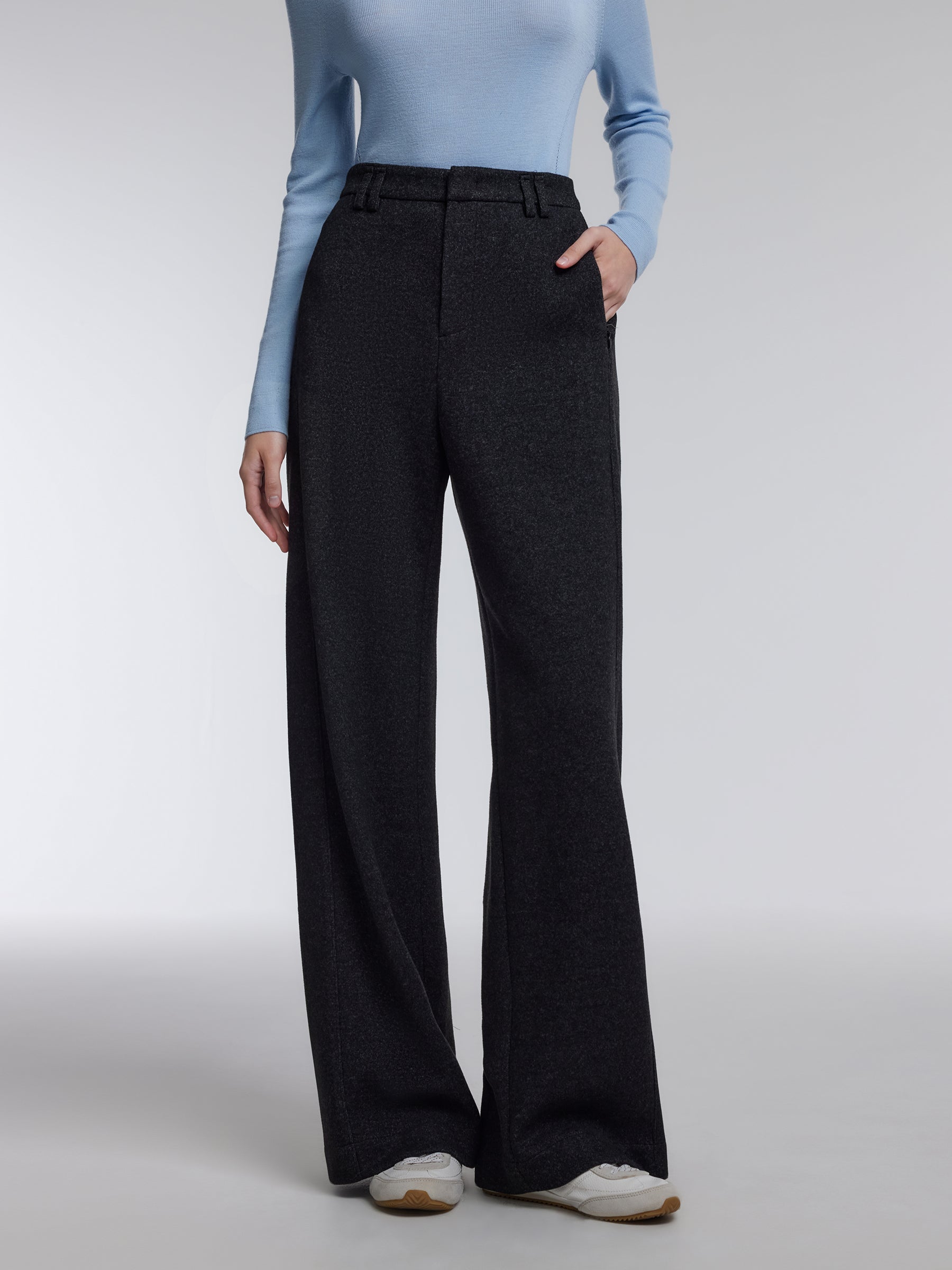 [Preview] Relaxed Straight Leg Women Knit Pants GOELIA