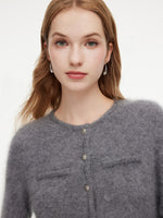 [Preview] 100% Brushed Cashmere Women Cardigan GOELIA