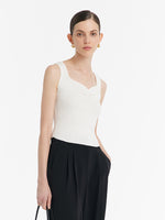 Acetate Knitted Ruched Women Vest GOELIA