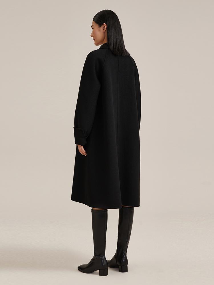 Black 100% Cashmere Classic Coat GOELIA