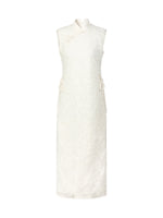 Lace Sleeveless Women Qipao Midi Dress GOELIA