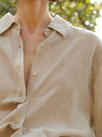 100% Linen Women Oversized Shirt GOELIA