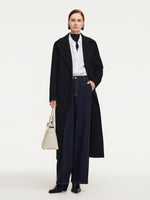 Cashmere Wool Blend Notched Collar Double-Faced Women Overcoat GOELIA
