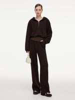 Half-Zip Hoodie And Pants Knit Two-Piece Set GOELIA