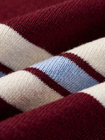 Tencel Blend Multicolored Stripe Letter Embroidered Women Cardigan GOELIA