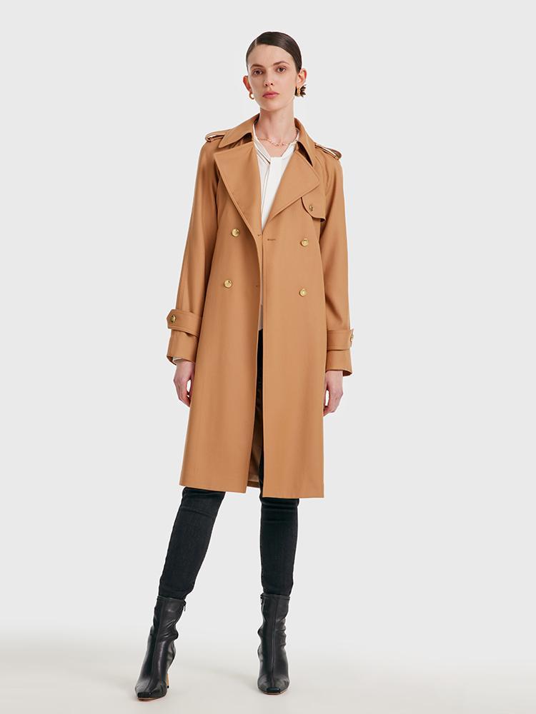 Worsted Wool Trench Coat GOELIA