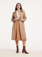 Worsted Woolen Double-Breasted Trench Coat GOELIA