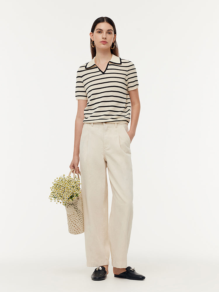 100% Cotton Denim Adjustable Waist Women Carrot Fit Jeans GOELIA