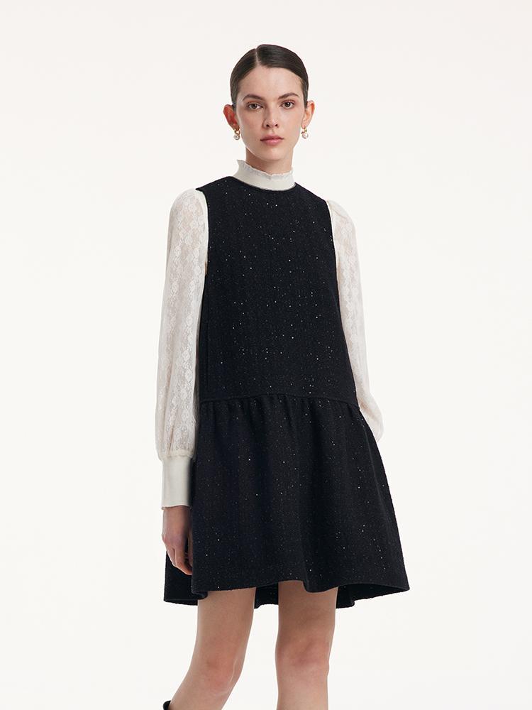 Round Neck Sequins Vest Dress GOELIA