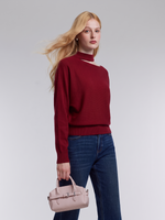 100% Wool Cut Out Women Sweater GOELIA