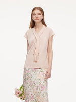 22MM Mulberry Silk Tie Neck Women Blouse GOELIA