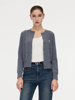 100% Wool Letter Embroidered Women Cardigan GOELIA
