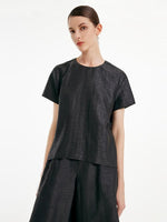Xiang Yun Silk Short Sleeve Woven T-shirt GOELIA