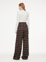 High-Waisted Plaid Women Pants GOELIA
