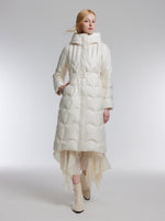 [Preview] Hooded Goose Down Belted Overcoat GOELIA