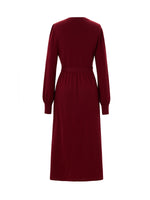 [Preview] Lyocell Wool Blend A-Line Women Belted Maxi Dress GOELIA