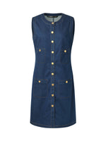 Denim Stretch Front Button Women Mini Dress GOELIA