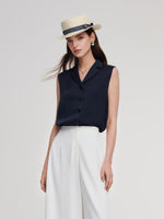 22MM Mulberry Silk Sleeveless Women Shirt GOELIA