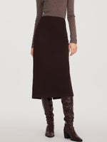Back Slit Column Women Knit Skirt GOELIA