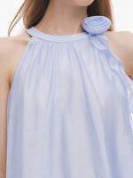 Halter Neck Women Top With Detachable Flower GOELIA