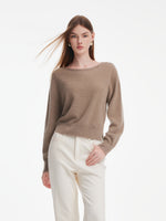 [Preview] 100% Cashmere Boat Neck Women Sweater GOELIA
