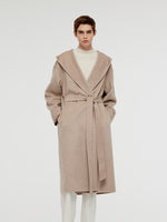 Wool Cashmere Unisex Hooded Wrap Coat GOELIA