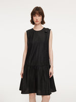 18MM Gambiered Canton Gauze Women Sleeveless Mini Dress GOELIA