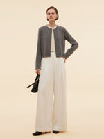 100% Cashmere Faux Two-Piece Women Cardigan GOELIA