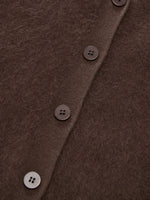 100% Brushed Wool V-Neck Women Cardigan GOELIA