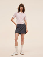 Stretchy Lapel Women Pullover Knit Top GOELIA