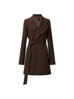 Cashmere Wool Blend Women Mid-Length Wrap Coat GOELIA